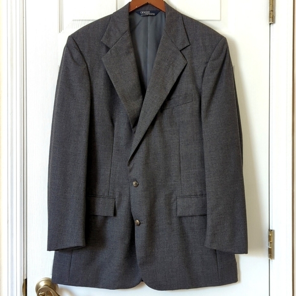 Polo Ralph Lauren 80's Vintage Union Made Classic Preppy Blazer Jacket Gray 44L